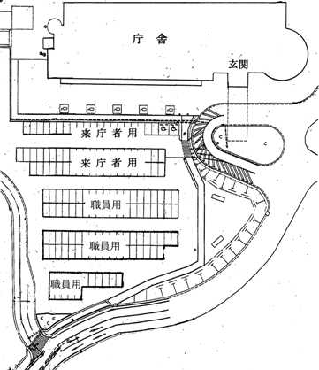 役場駐車場案内図