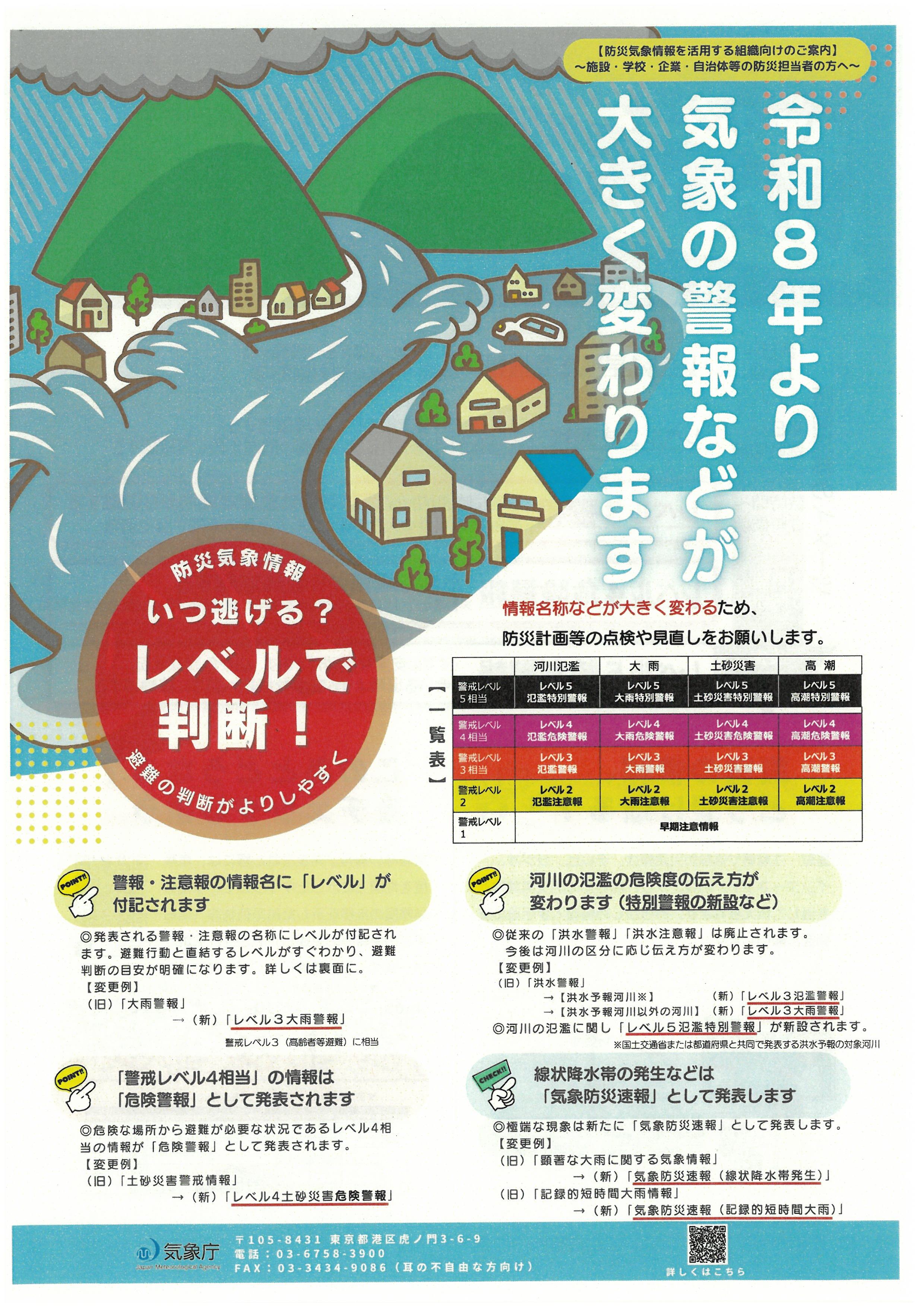 新たな防災気象情報周知ポスター